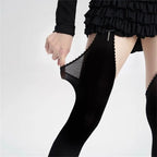 Women's White Sexy Stockings Belt Suspender Wide-banded Tights Lolita Thigh High Stockings Garters Over The Knee Socks 1 pair