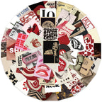 50Pcs Retro Y2K Girls Stickers Downtown Y2K DIY Stickers Scrapbooking Phone Luggage Skateboard Waterproof Decals