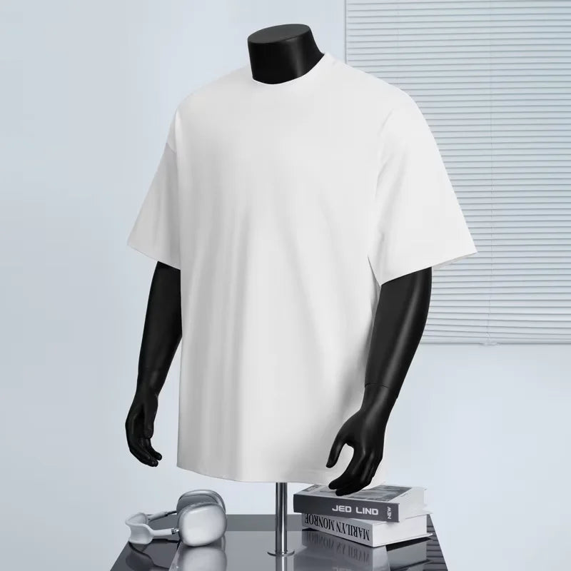 1pcs T Shirt for Men Summer 100% Cotton Short Sleeve Breathable Casual Hip-Hop Y2k tops Running Top Solid Color Man Clothes