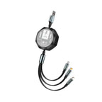 3 in 1 Retractable USB 100W Cable Fast Charging Micro USB 5A Type-C Android Suitable for iPhone Xiaomi Huawei Samsung Charging