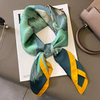 2025 Silk Shawl Print Headscarf Cat Hair Wrap Neckerchief Female Satin Square Scarf For Women Headband Foulard Hijab Bandana