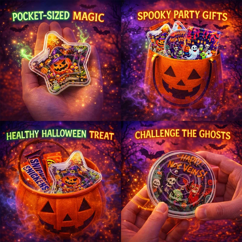 Halloween Mini Maze Game - Bulk Handheld Educational Puzzle for Kids Party Favors Travel Game Graduation Classroom Activity