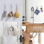 Big Size Hooks Heavy Duty 22 lbs Waterproof Adhesive Wall Hooks Nail-Free Transparent Waterproof Hooks for Kitchen Bathroom