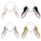 Animal Rabbit Ears Headband Faux Fur Bunny Headwear Plush Hairband Party Cosplay Costume Accessories