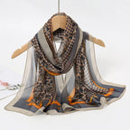 2024 New Print Chiffon Scarf Shawl Women Sunscreen Silk Scarf Turban Long Wrap Beach Travel Outdoor Accessories Trendy Headband