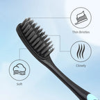 10-Pack Ultra-Soft Bamboo Charcoal Toothbrushes – Deep Cleaning Black Bristle Oral Care Set | Eco-Friendly, Gentle Gum Protection & Whitening Brush