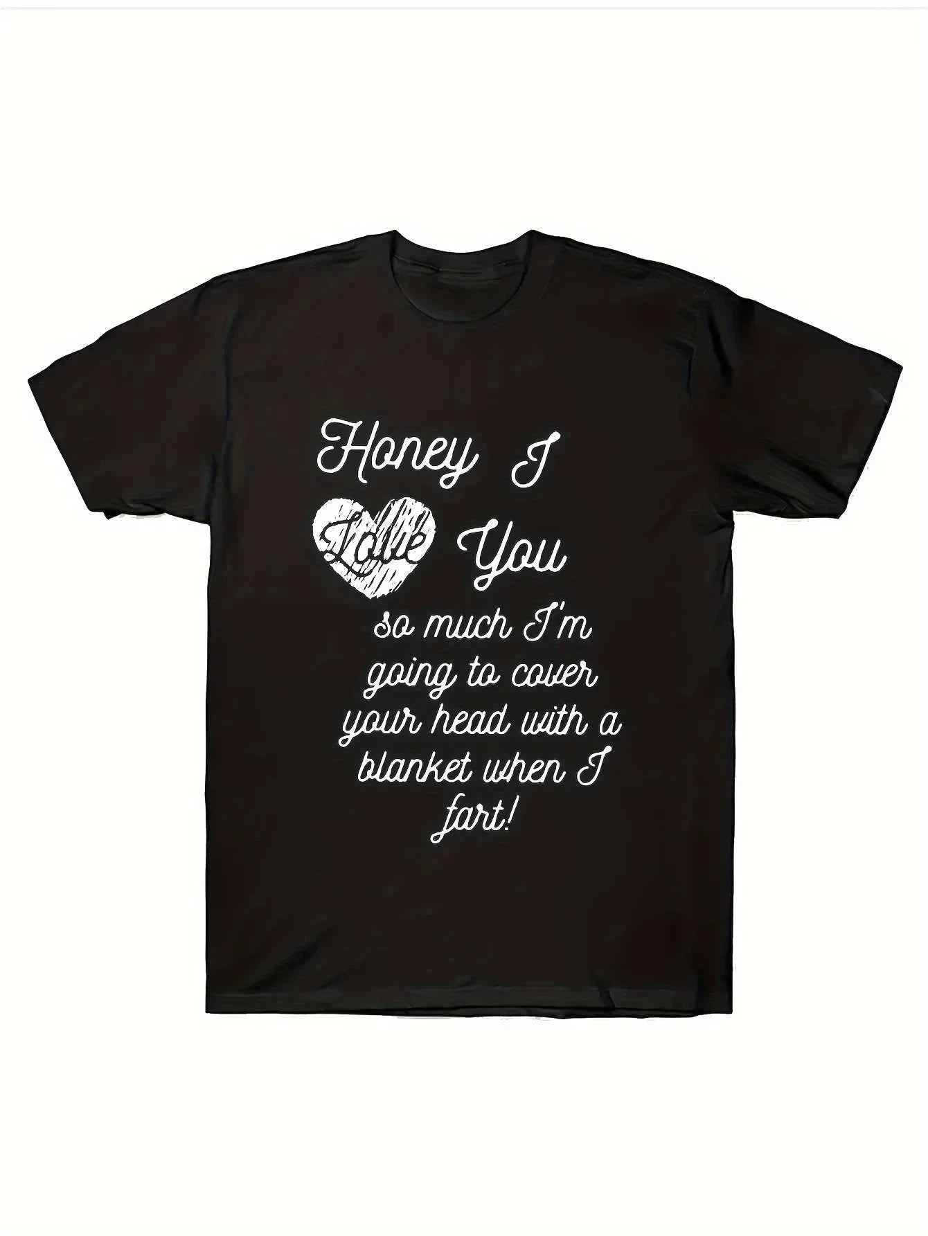 Unique I Love To Fart Graphic Print Crew Neck Short Sleeve  T-Shirt for Men - Comfortable Breathable and Fashionable Casual Wear