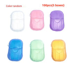 200/100PCS Travel Soap Paper Disposable Convenient Soap Paper Washing Hand Clean Scented Mini Slice Soaps Bathroom Accessories
