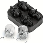Skull Ice Ball Mold Silicone 3D Flexible Ice Cube Trays BPA Free Ice Trays For Freezer Horror Skull Head Cocktail Ice Ball Maker