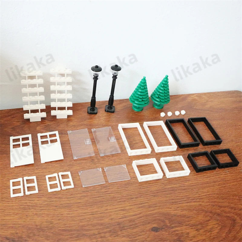 City Friends Door Window Set Building Blocks Compatible Classic House Architecture Blocks Parts MOC Bricks DIY Toys for Kids