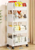 Versatile 2-5Tier Rolling Storage Cart with Wheels Perfect Bathroom Kitchen Office Ideal Groceries Snacks Toys Books Toiletries