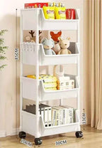 Versatile 2-5Tier Rolling Storage Cart with Wheels Perfect Bathroom Kitchen Office Ideal Groceries Snacks Toys Books Toiletries