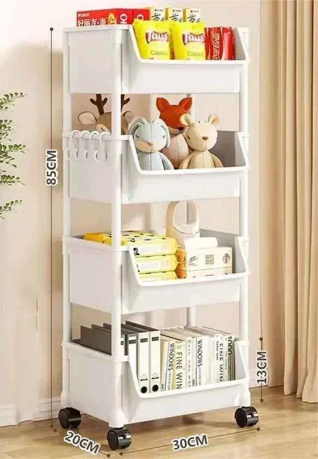 Versatile 2-5Tier Rolling Storage Cart with Wheels Perfect Bathroom Kitchen Office Ideal Groceries Snacks Toys Books Toiletries