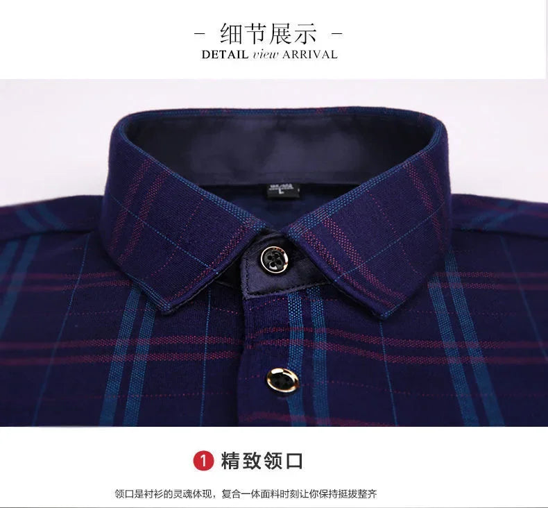 2025 Men's Autumn Winter Casual Long Sleeve Plaid Shirt Thick Warm Men's Casual High Quality Soft Large Size Warm Shirt Tops 4XL