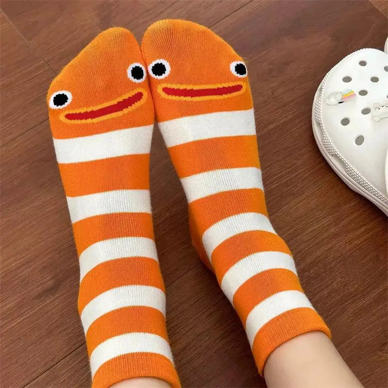 Women's Funny Cute Split Toe Socks Cartoon Shark Whale Printed Ankle Socks Soft Comfortable Breathable Short Socks for Students
