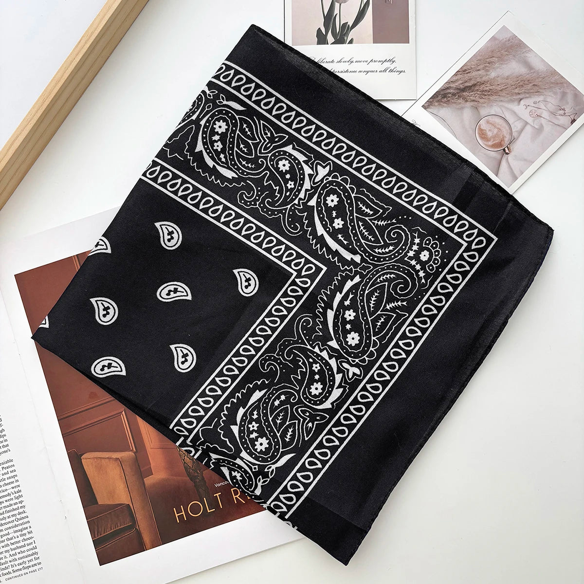 Unisex Men Women Bandana Hairband Cowboy Mens Biker Sports Headwear Wrist Hairwrap Paisley Head Wrap Square Scarf