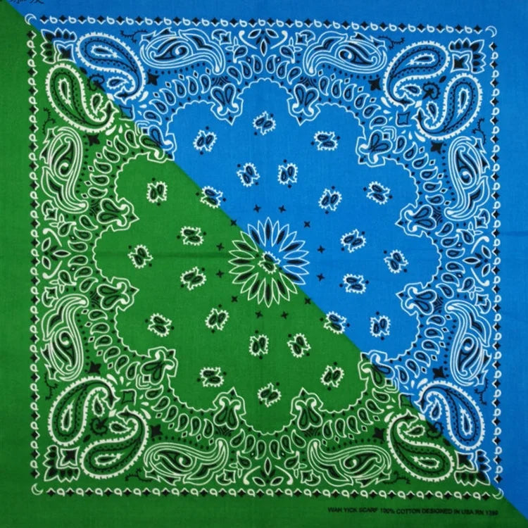 New Fashion Hip Hop 100% Cotton Bandana Square Scarf Gradient Color Paisley Headband Printed For Women/Men/Boys/Girls