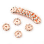 30pcs/lot 12mm Wave Side Rhinestone Spacer Beads Colorful Crystal Metal Rondelle for Jewelry Making Diy Crafts Accessories