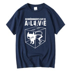 Men's T-shirt Top Quality Cotton Blend Schrodinger's Cat Print Short Sleeve Men T Shirt Casual The Big Bang Theory Mens Tshirt