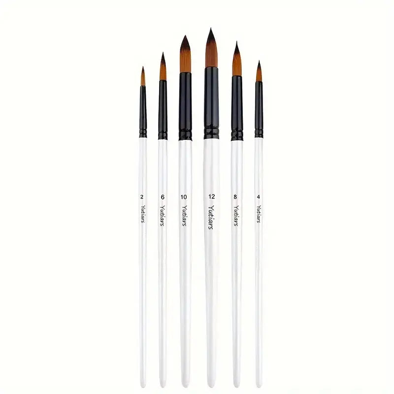 Yutiars Professional Artist Paint Brush Set - 6/24 PCS, Nylon Bristles for Watercolor, Acrylic, Oil Painting, Crafts & Face Body
