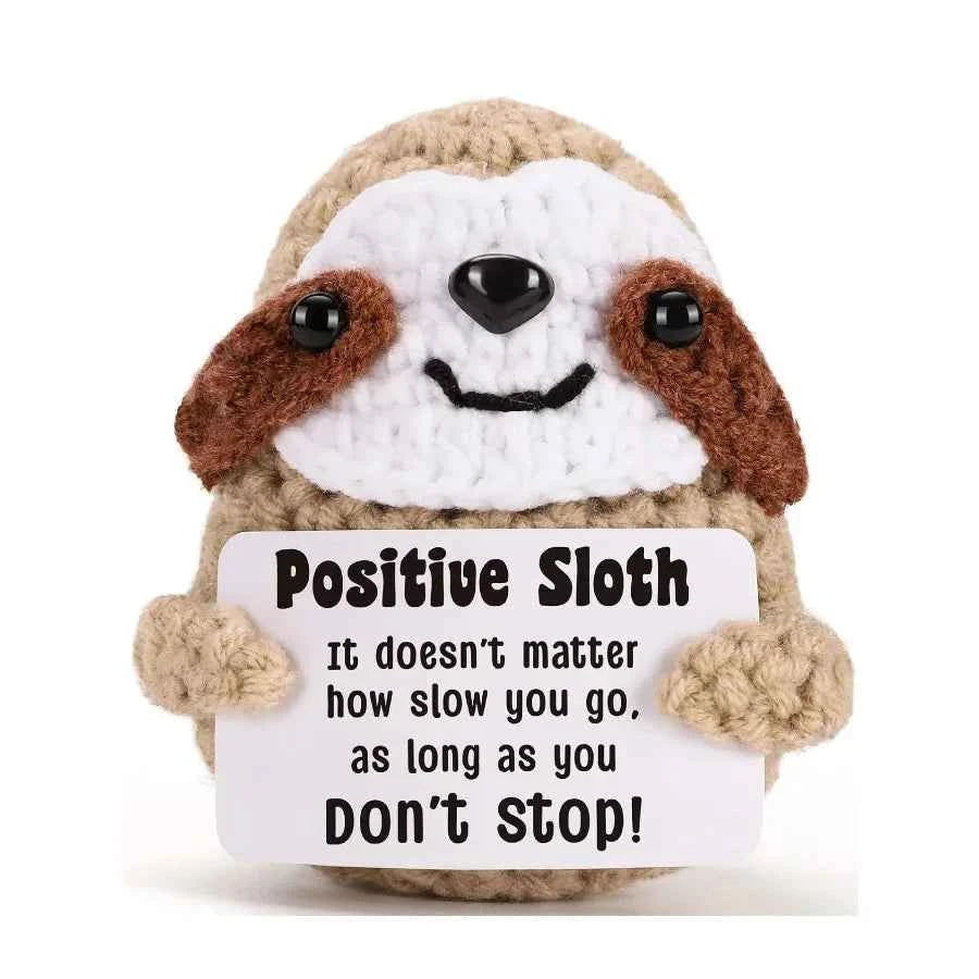 Funny Crochet Positive Inspirational Emotional Support Owl Doll Home Room Decoration Handmade Knitted Owl Desktop Ornament Gift