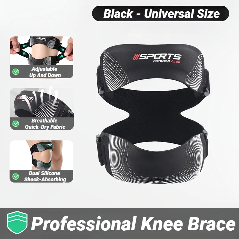 Patella Knee Brace Pro For Meniscus Adjustable Orthopedic Compression Patellar Tendon Support Strap With Pads Pain