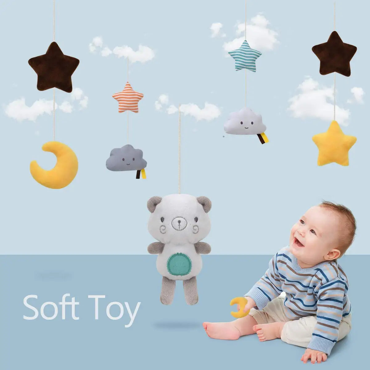 Baby Crib Mobiles Rattles Music Educational Toys Bed Bell Carousel for Cots Infant Baby Toys 0-12 Months for Newborns Gifts