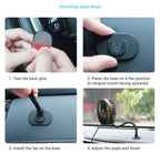 SEAMETAL Car Electric Fan Strong Wind 3-Speed Cooling Fan for Rear Seat Passenger Portable 360 Degree Rotatable Car Air Fan