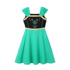 Children's Casual Dress for Girls Mermaid Rapunzel Dress One-Shoulder Sling Short Sleeve Princess Costume Summer Casual Vest