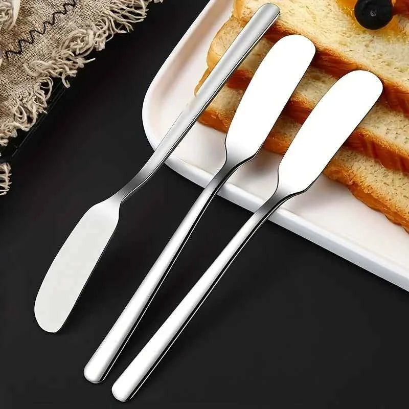 2-Piece Stainless Steel Butter Knife Set – Multifunction Cheese & Jam Spreader