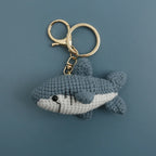 Ocean Series Animal Doll Crochet Keychain Handmaking Knitted Tropical Fish Keyrings Crochet Shark Doll Keychain Custom Accessory