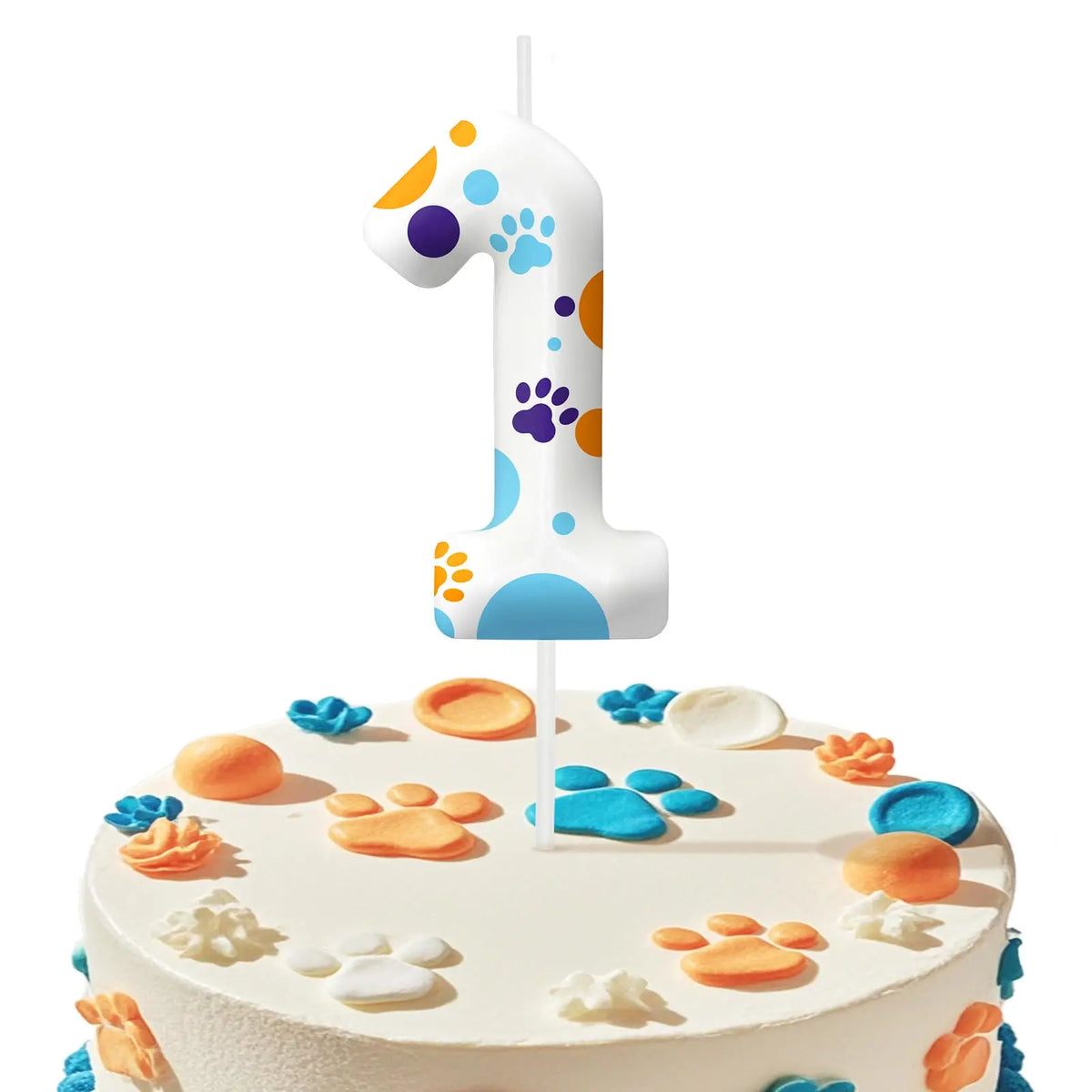 Blue Dog Paw Themed Birthday Candle Number 0-9 Party Decoration Cartoon Dog Paw Candle for Cake Toppers Party Supplies