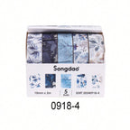 5 Rolls of Boxed Romantic Flower Handbook Tape, Cute DIY Fresh Decorative Washi Tape for Students, a Must-Have Gift for Students