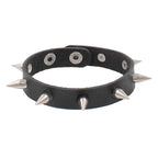 Punk Fashion Men Black Cuff Leather Bracelet Wristband Metal Rivets Stud Charm 80s Wrap Bangle for Women Rock Gothic Jewelry