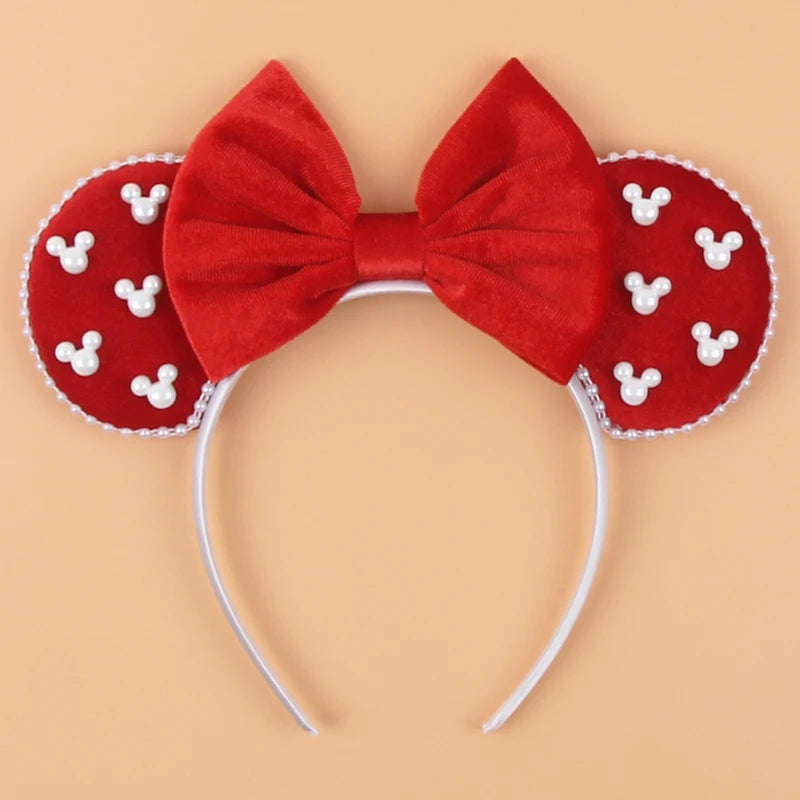 New Trendy Mouse Ears Headband 3.3"Velvet For Girls Soft Bow Hairband Halloween Festival Party Trip DIY Hair Accessories Gifts