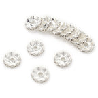 30pcs/lot 12mm Wave Side Rhinestone Spacer Beads Colorful Crystal Metal Rondelle for Jewelry Making Diy Crafts Accessories