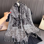 2025 new ethnic style retro shawl cashew flower geometric scarf cloak tassel scarf multi-color variety options available