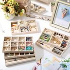Plush Jewelry Storage Tray, Detachable Tray, Earrings, Earrings, Rings, Necklaces, Storage Tray, Drawer, Partition Tray