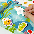 Dinosaur Fruit-Themed Busybook Quiet Book, with 5 Major Themes and Various Accessories, Designed for Children Aged 36 Months and Above, Covering Numbers, Letters, and Colors, with Clear and Easy-To-Understand English Instruct