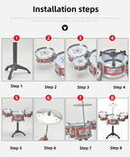 Kids Jazz Drum Set Musical Instrument Toy for Beginners