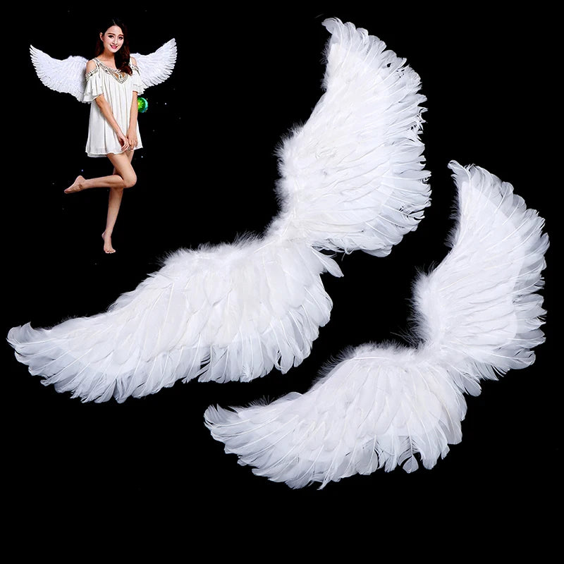 Kids Adult Party Swallow White Angel Feather Wings Halo Magic Wands Cosplay Elastic Straps Wedding Halloween Birthday Props