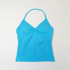 NCLAGEN Longline Strappy Top Sports Yoga Vest Women's Fitness Tank Top Gym Beautiful Open Back Bra Running Workout Halter