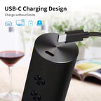 Rechargeable Electric Wine Opener with Foil Cutter, Wine Pourer & Vacuum Stopper USB-C Charging Compact Design for Home Kitchen