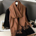 New 62 Color Winter Scarf For Women Long Warm Cashmere Scarves Hijab Solid Lady Shawl Wrap Female Pashmina Bandana Head Scarfs