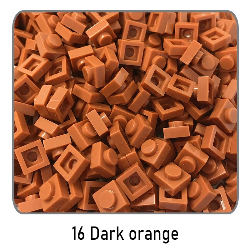 100Pcs DIY Bricks Parts 3024 1x1 Plate Educational Tech Construction Assmble Compatible Block Parts Toys for Child Kids