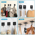 Big Size Hooks Heavy Duty 22 lbs Waterproof Adhesive Wall Hooks Nail-Free Transparent Waterproof Hooks for Kitchen Bathroom