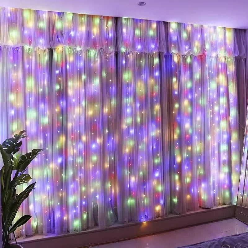 USB LED Curtain String Lights with Remote Control Bedroom Holiday Wedding Birthday Christmas Decor LED Fairy Garland Lamp