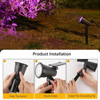 9 LED Solar Spot Light Outdoor Waterproof Spotlights Solar Garden Lights Landscape Lighting Decoration Pathway Lawn Lamp
