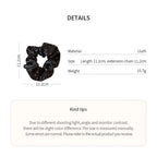 1/3PCS Polka Dot Satin Scrunchies – Large Ruffled Hair Bands for Women, Black & White Elegant Hair Ties