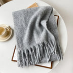 Pink Scarf Lady Autumn Winter Solid Simple Muffler Women Men Wool Blend Versatile Multi-color Soft Thermal Shawl Female Male